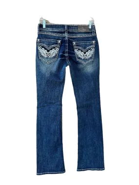 Grace in LA Women's Faux Flap Wing Mid-Rise Boot Cut Jeans JB81667SL