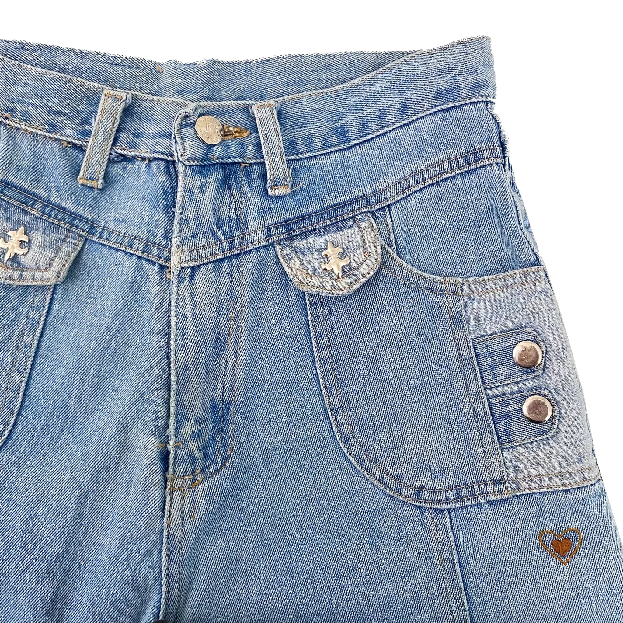 Heart Embroidered Jeans (S)