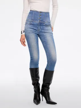 High Waisted Slim-Fit Jeans-GLENDA