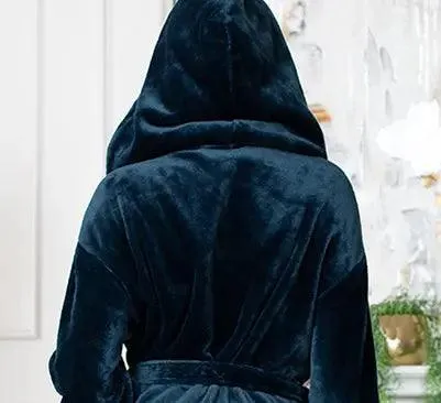 Hooded Plush Bathrobes for Women