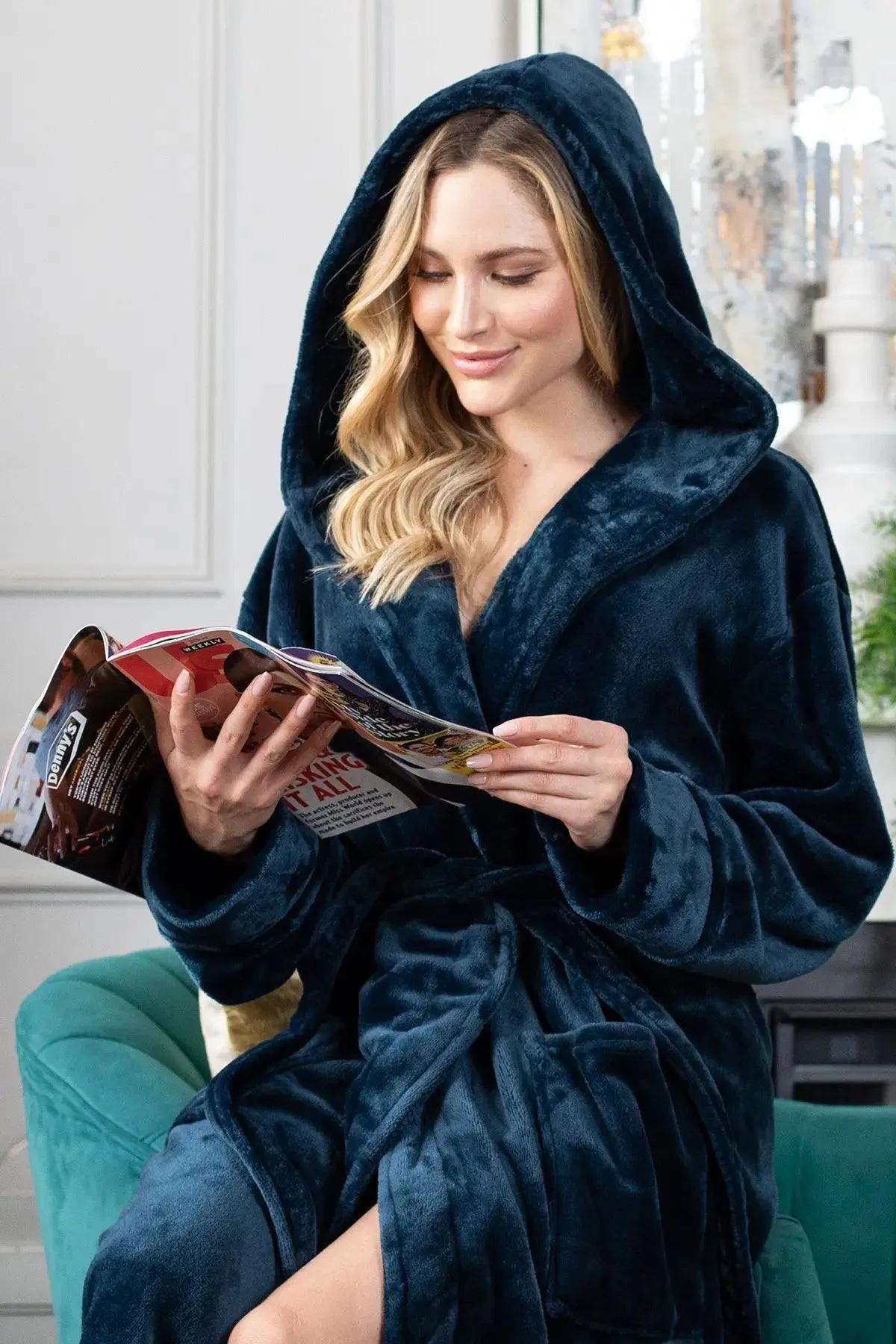 Hooded Plush Bathrobes for Women