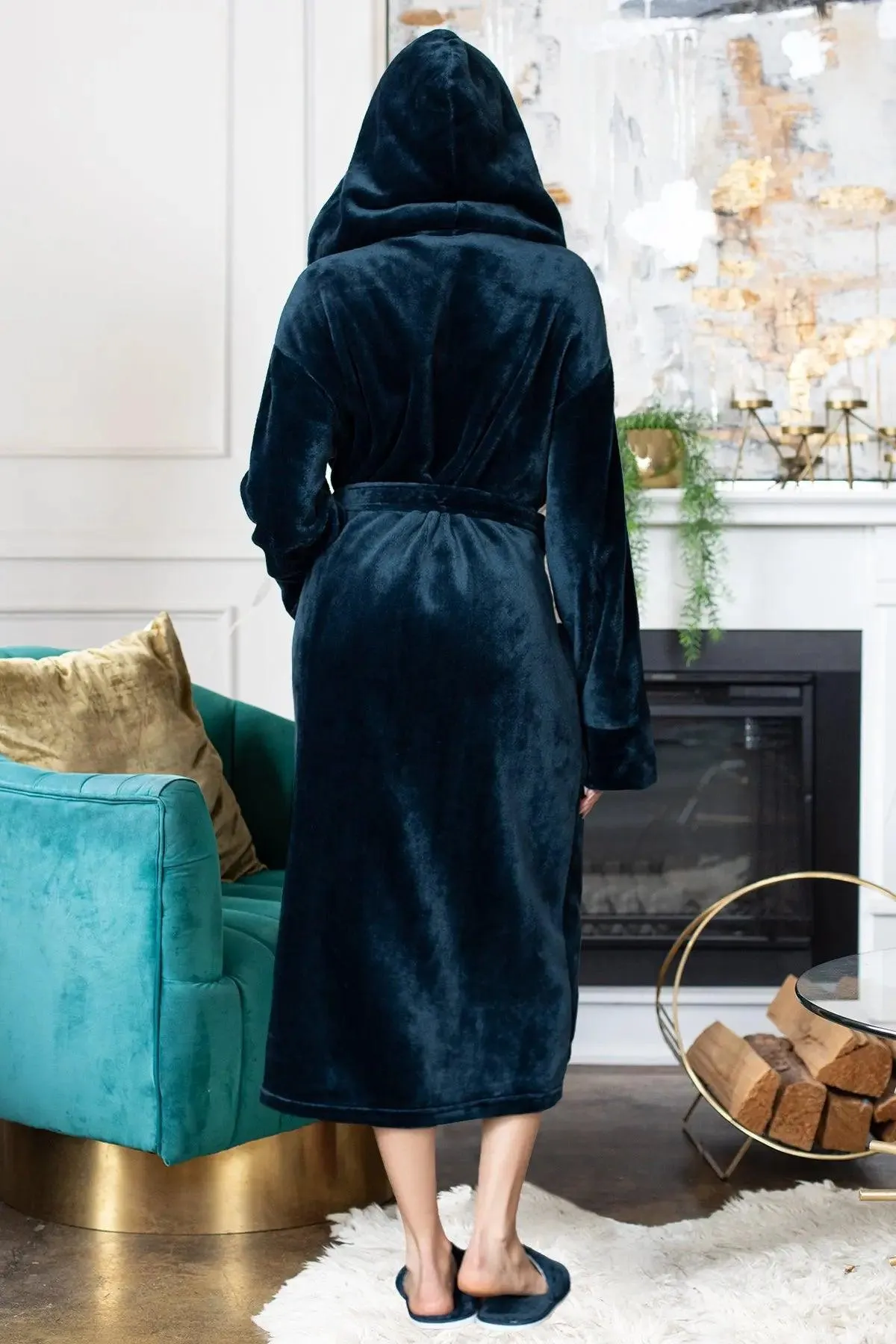 Hooded Plush Bathrobes for Women