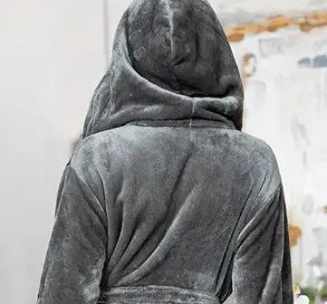 Hooded Plush Bathrobes for Women
