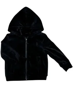 IBIS Girls Black Velour Hoodie Fur Lined