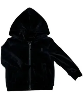 IBIS Girls Black Velour Hoodie Fur Lined