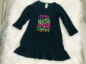 It's Just a Little Hocus Pocus Darling Embroidered Ruffle Dress
