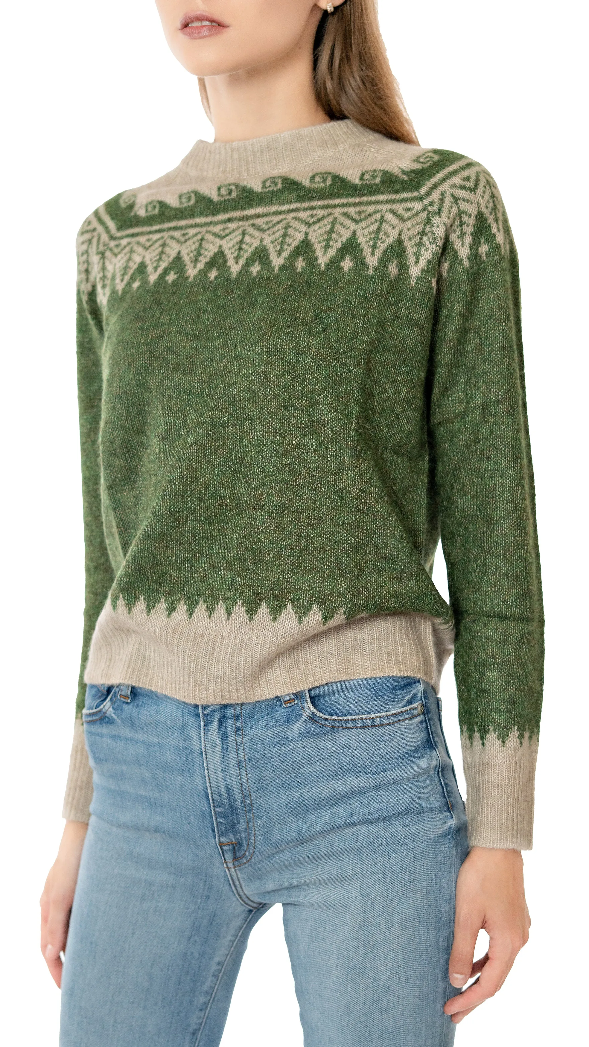 Jacquard Fairisle Crew Sweater