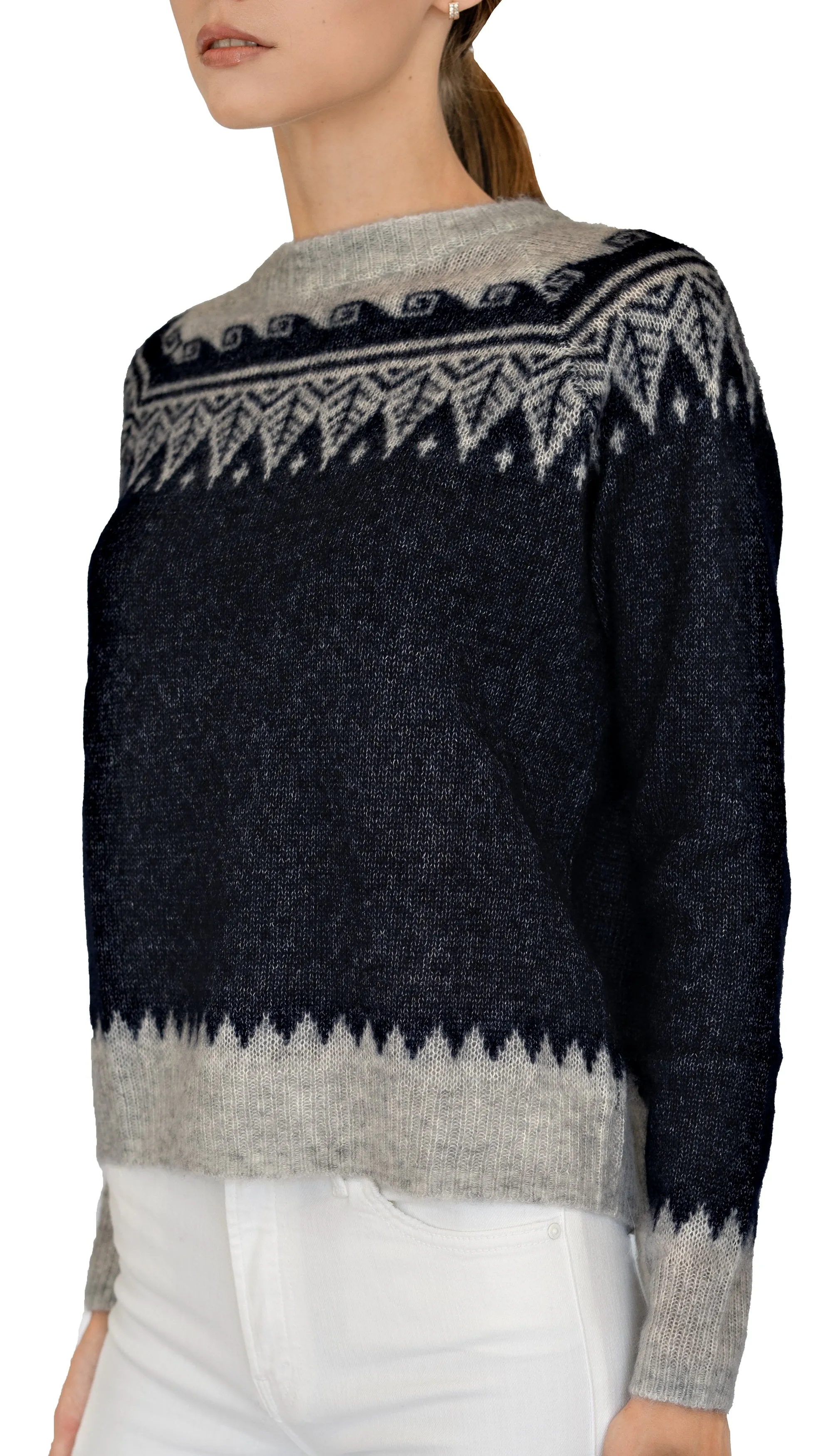 Jacquard Fairisle Crew Sweater