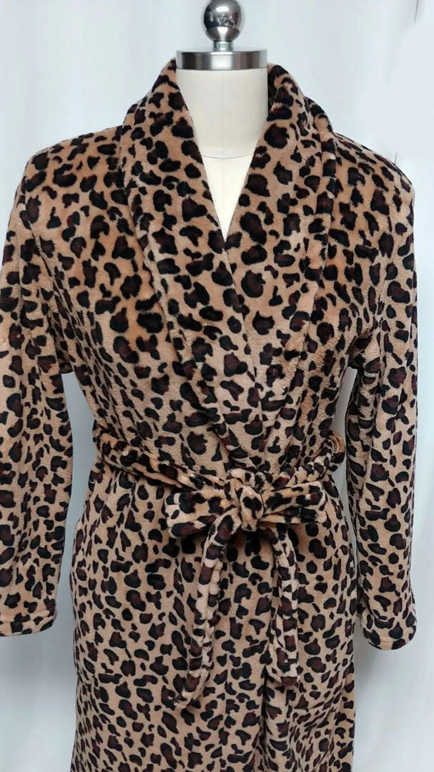 *JASMINE ROSE PLUSH LEOPARD DRESSING GOWN ROBE - SO SOFT!