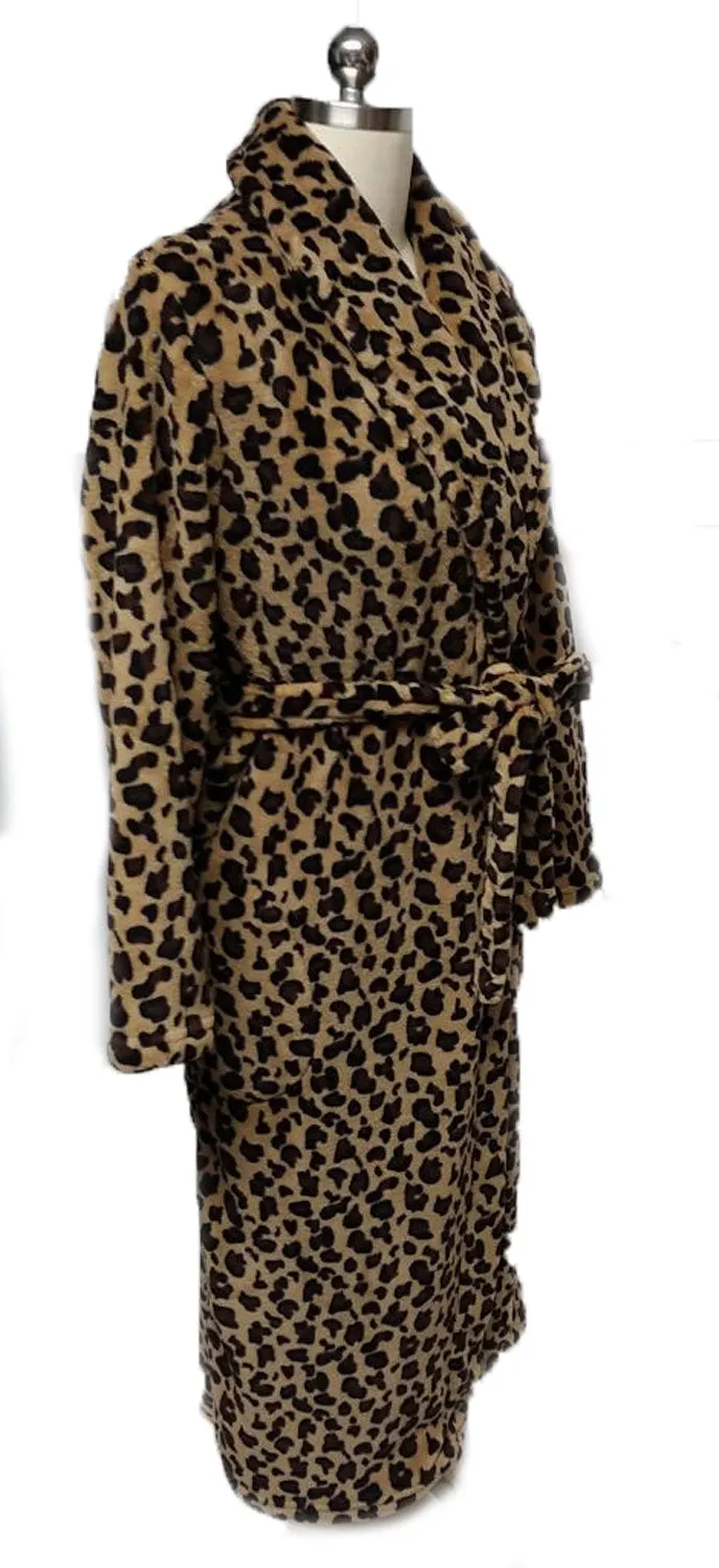 *JASMINE ROSE PLUSH LEOPARD DRESSING GOWN ROBE - SO SOFT!