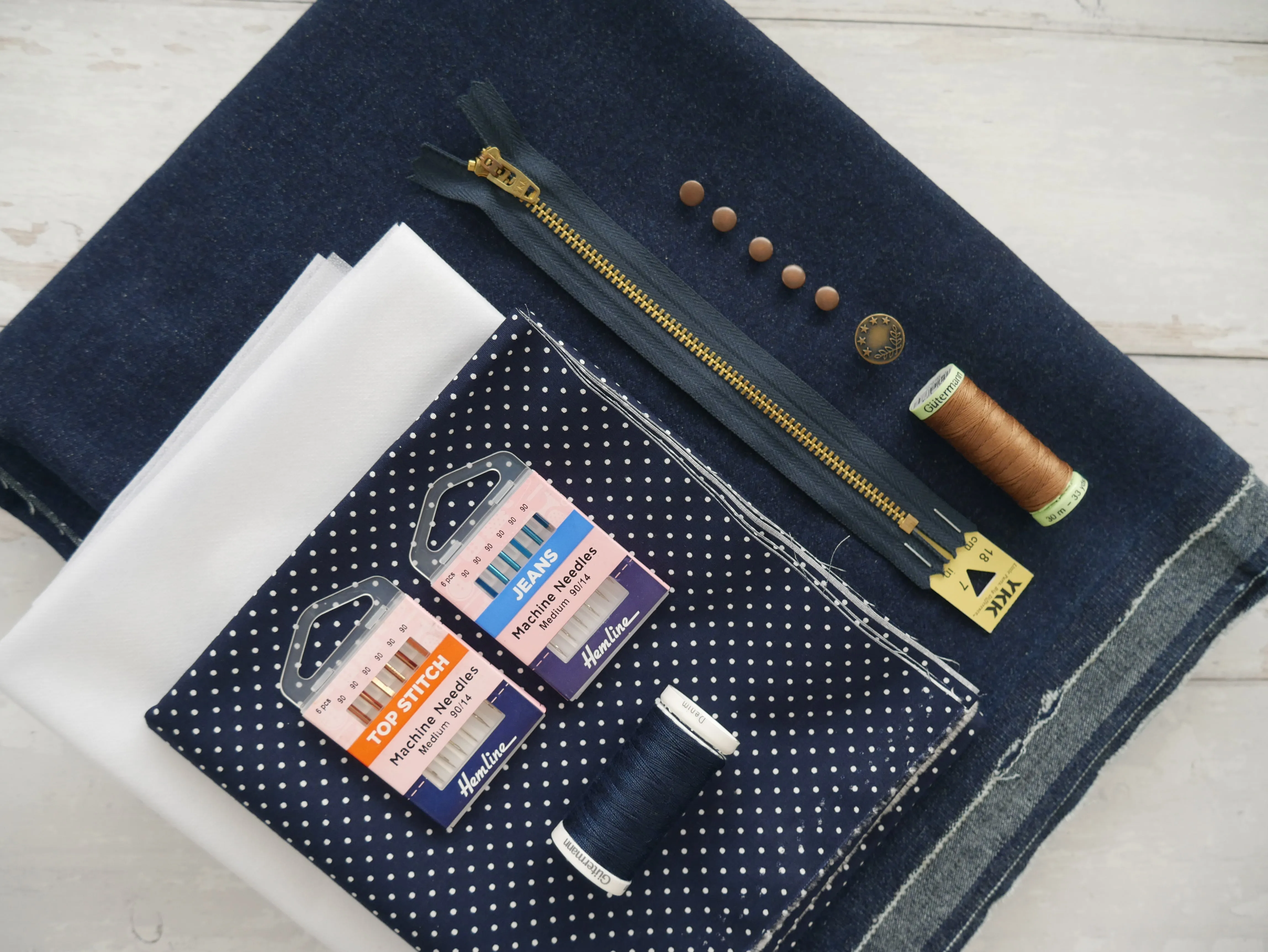 Jeans Making Kit - Mid-Blue Stretch Denim