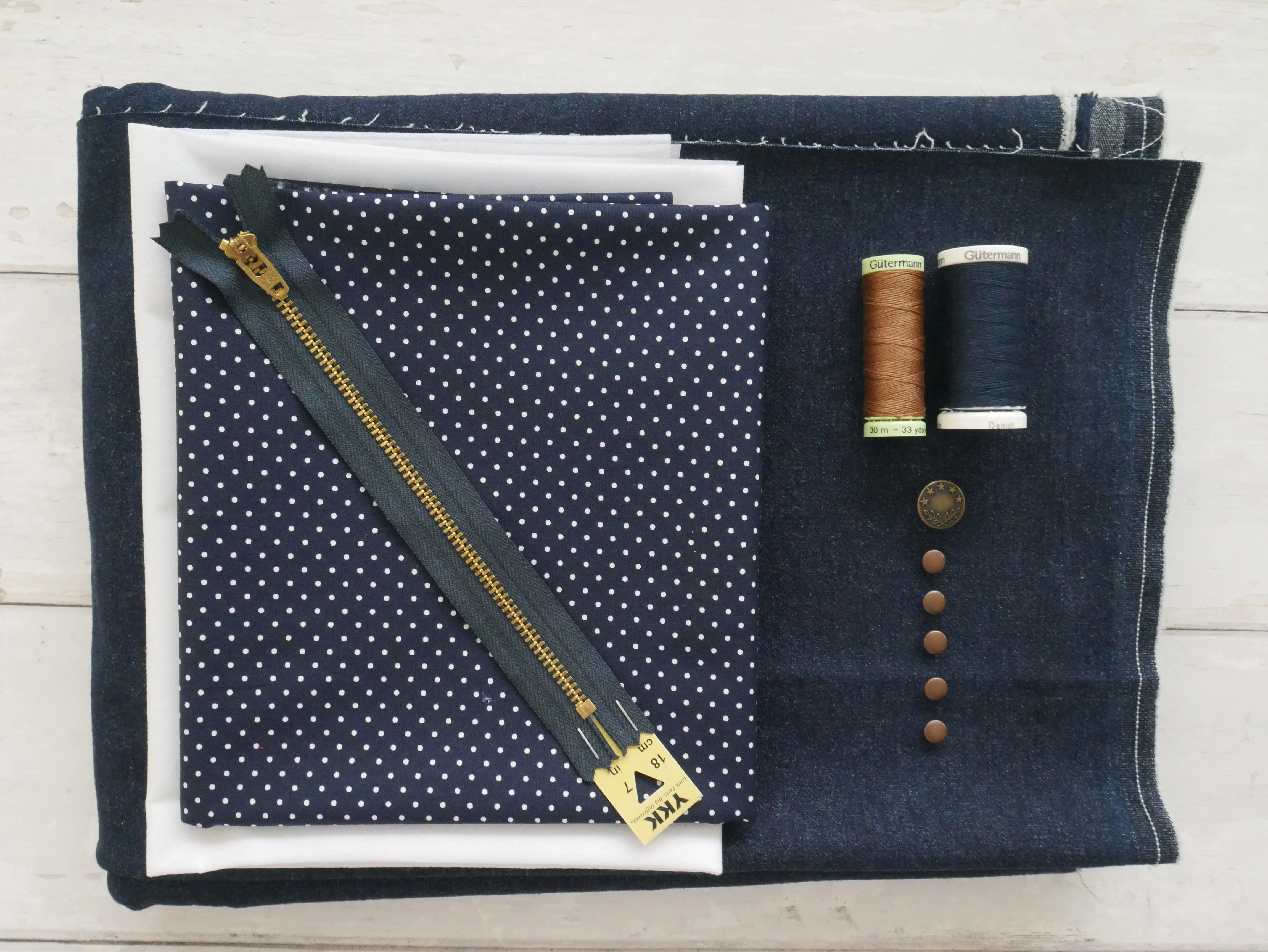 Jeans Making Kit - Mid-Blue Stretch Denim