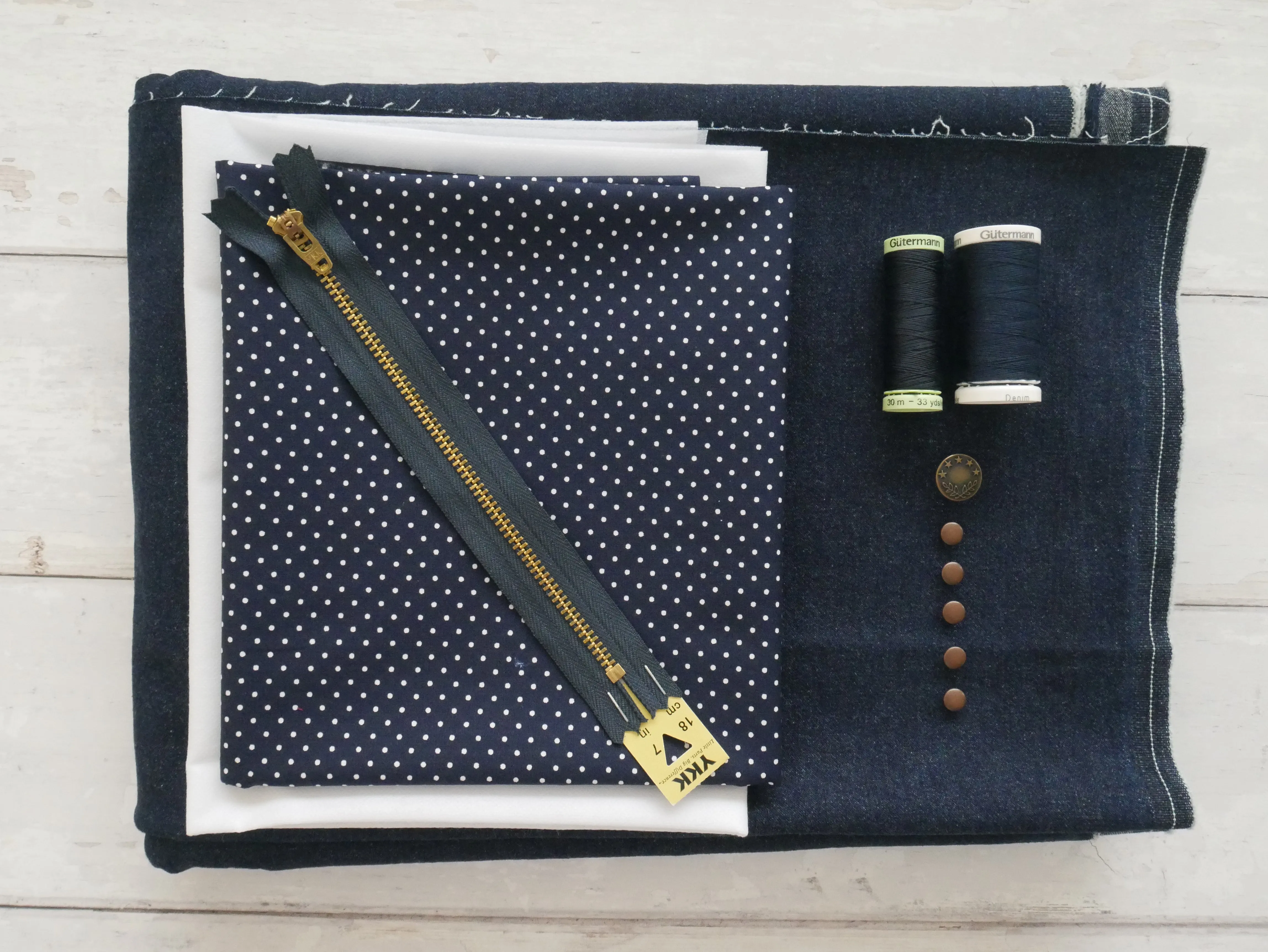 Jeans Making Kit - Mid-Blue Stretch Denim