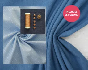 Jeans Making Kit - Mid-Blue Stretch Denim