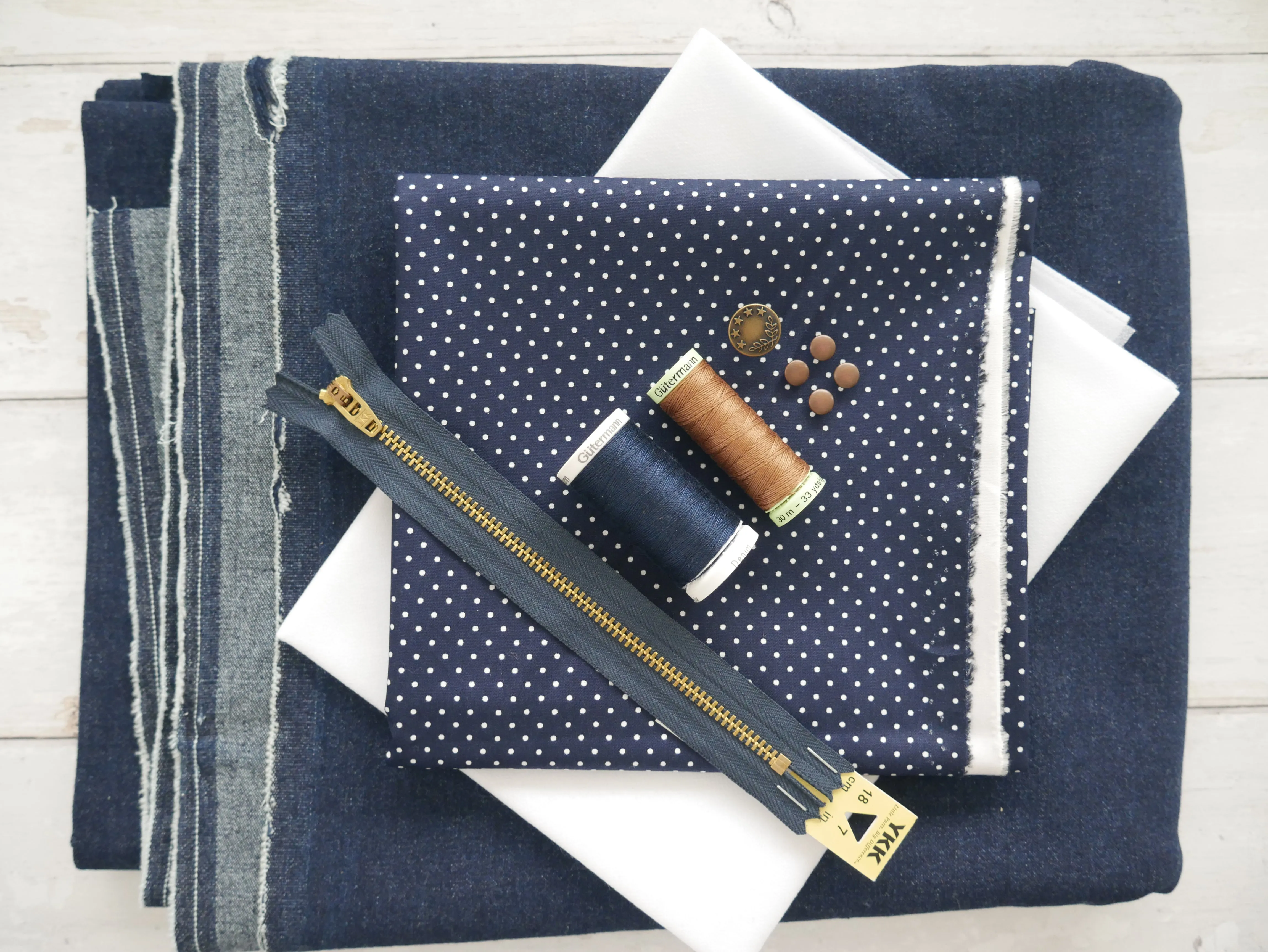 Jeans Making Kit - Mid-Blue Stretch Denim
