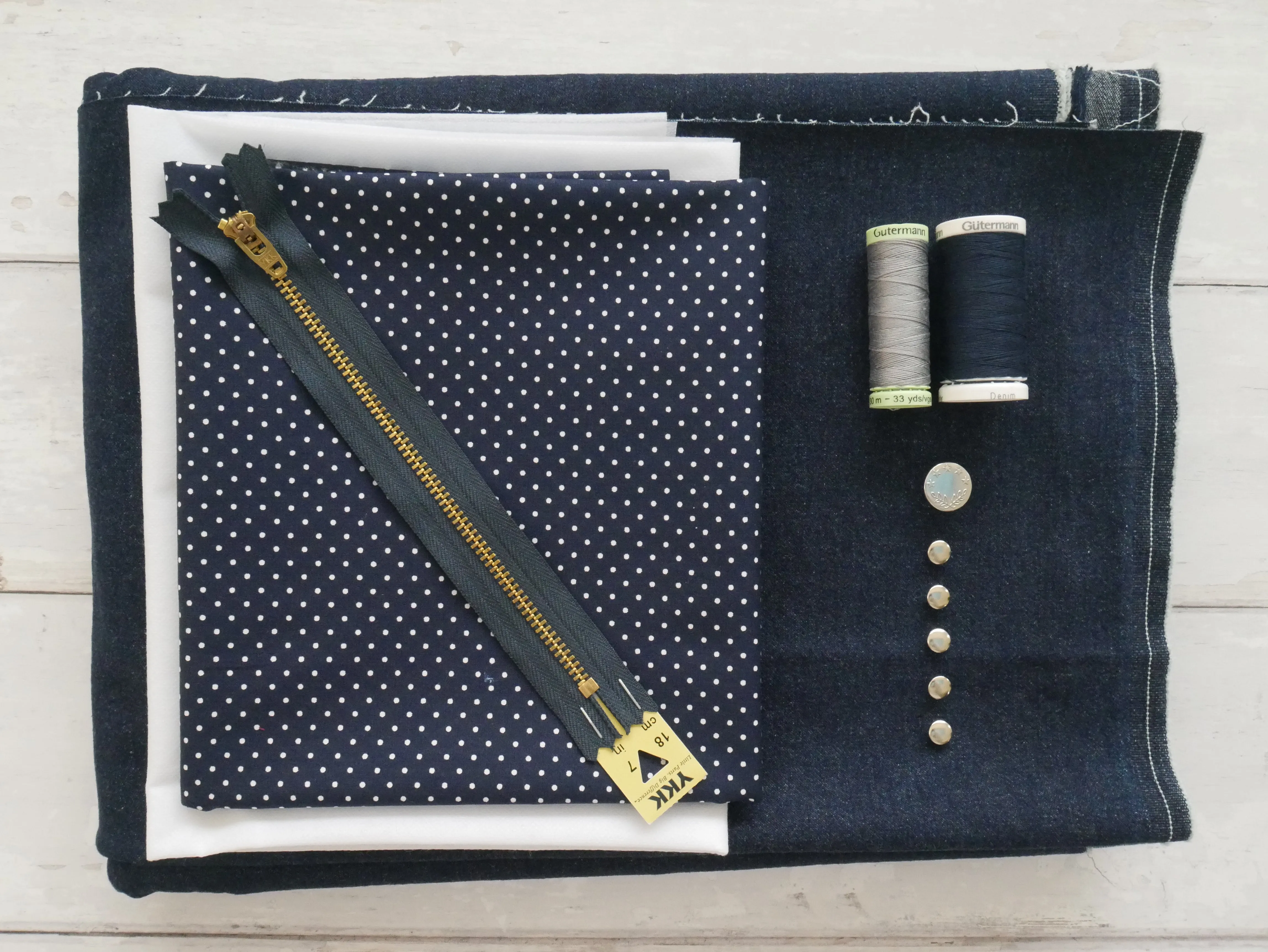 Jeans Making Kit - Mid-Blue Stretch Denim
