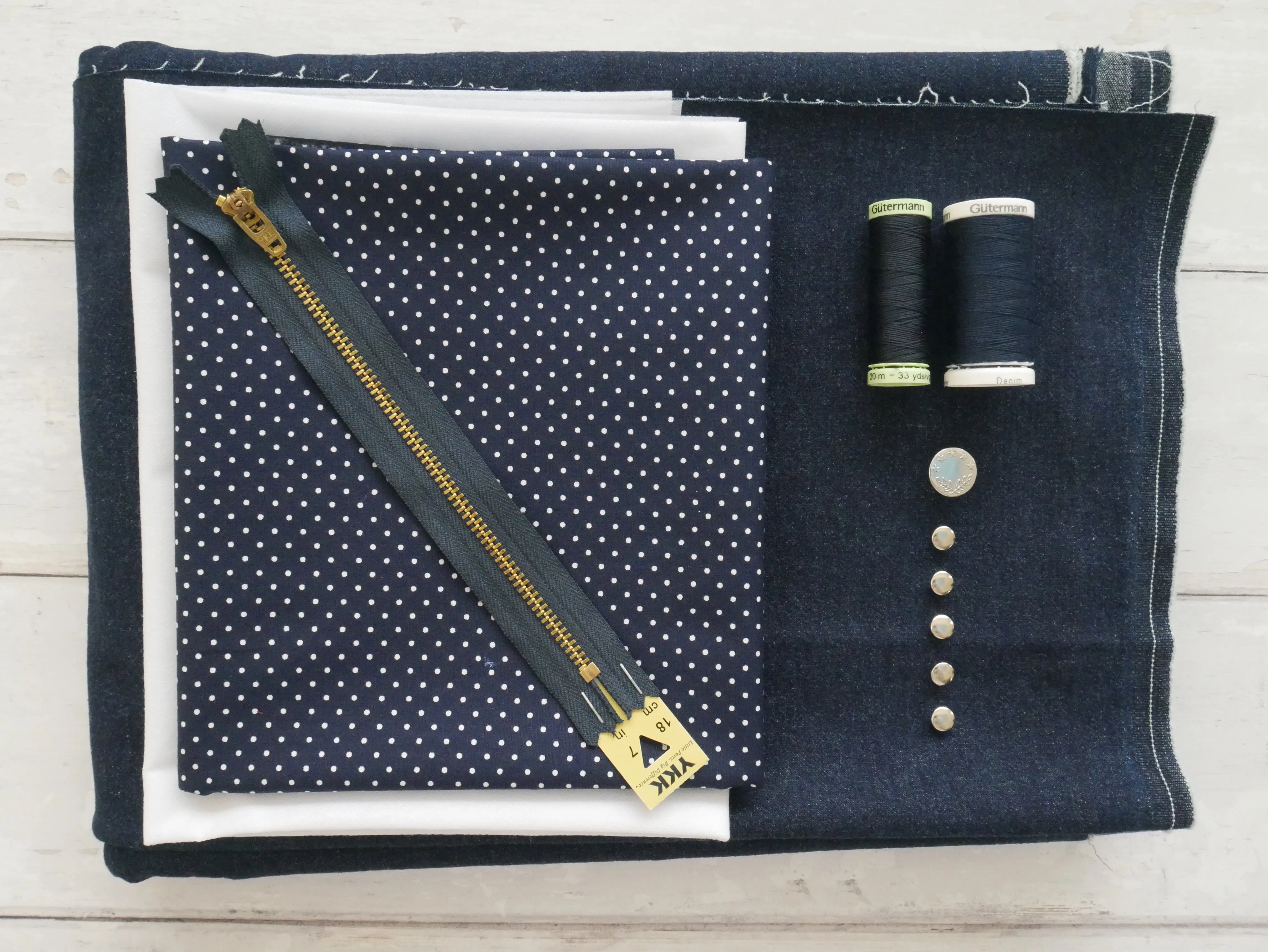 Jeans Making Kit - Mid-Blue Stretch Denim