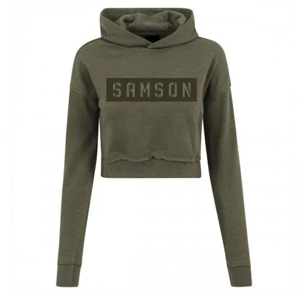 Ladies Cropped Hoodie - Olive