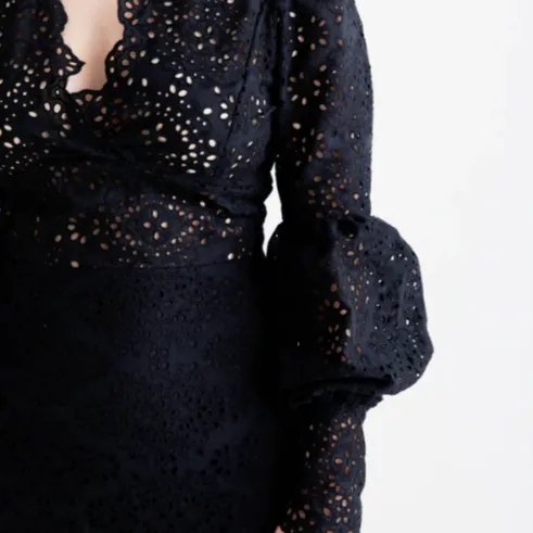 Lisa Brown Noir Tiered Maxi Dress