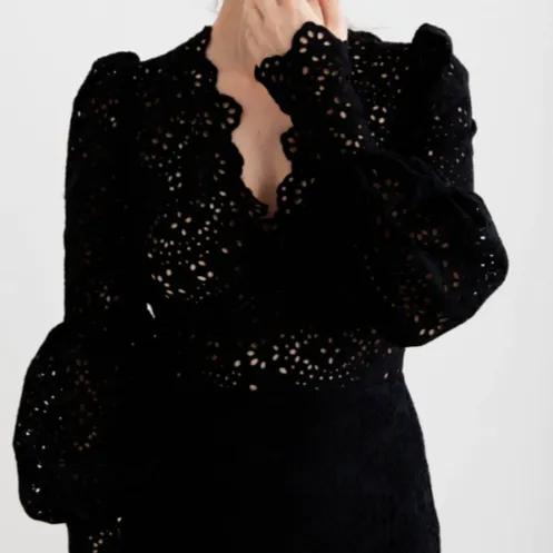 Lisa Brown Noir Tiered Maxi Dress