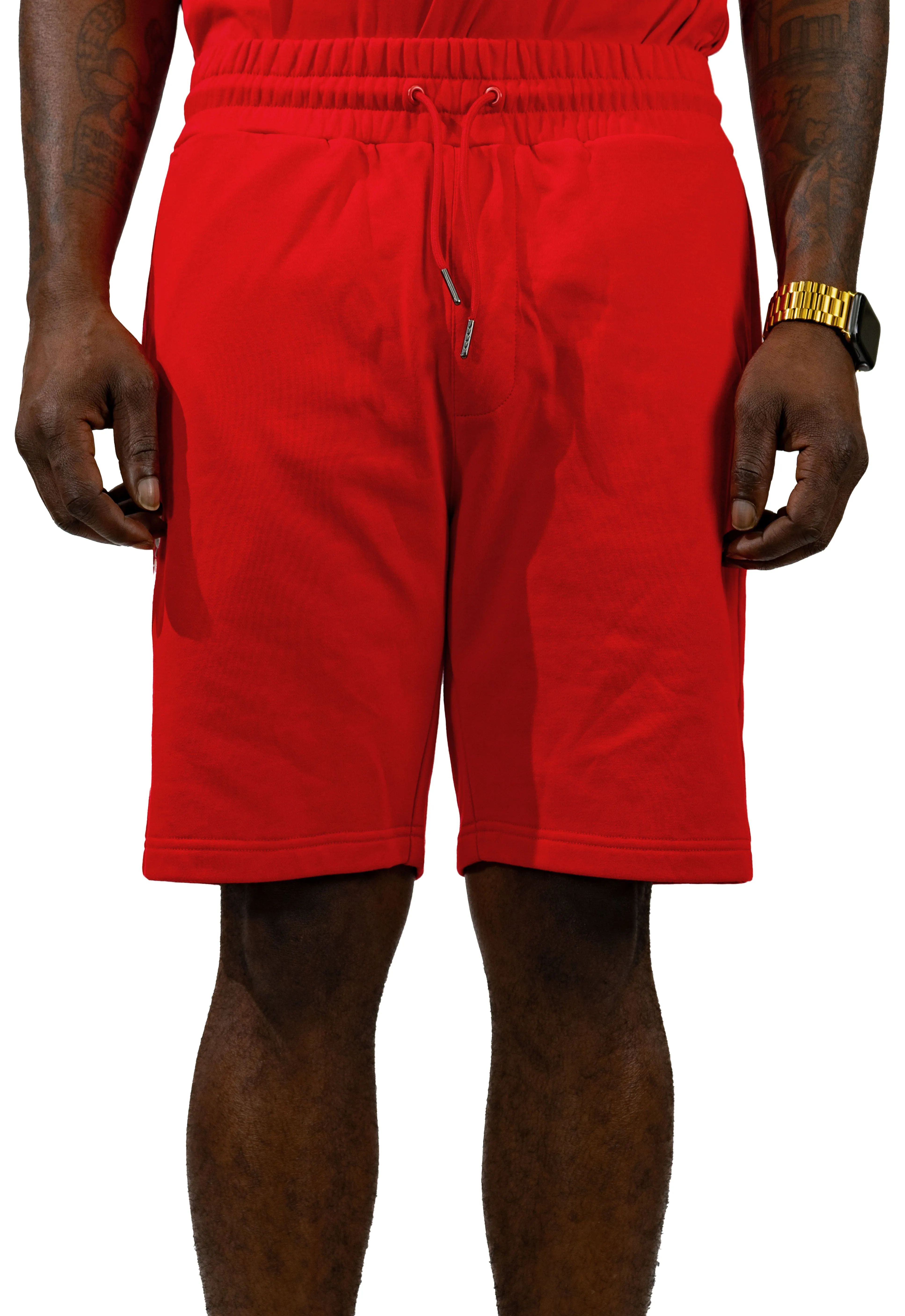 Live With Purpose Essential Red Embroidered Shorts