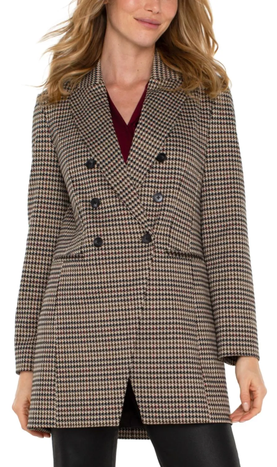 Liverpool Houndstooth Double Breasted Blazer