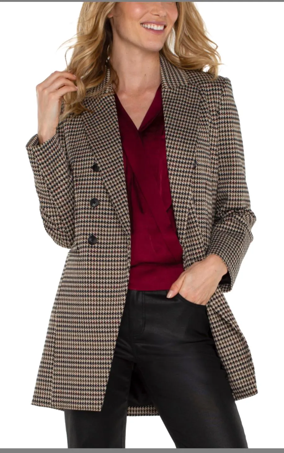Liverpool Houndstooth Double Breasted Blazer