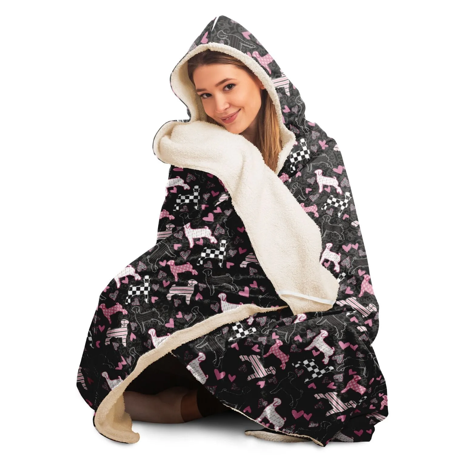 Livestock Show Lambs Hooded Blanket - AOP