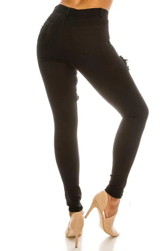 LO-177 high waist stretch destroyed skinny jeans