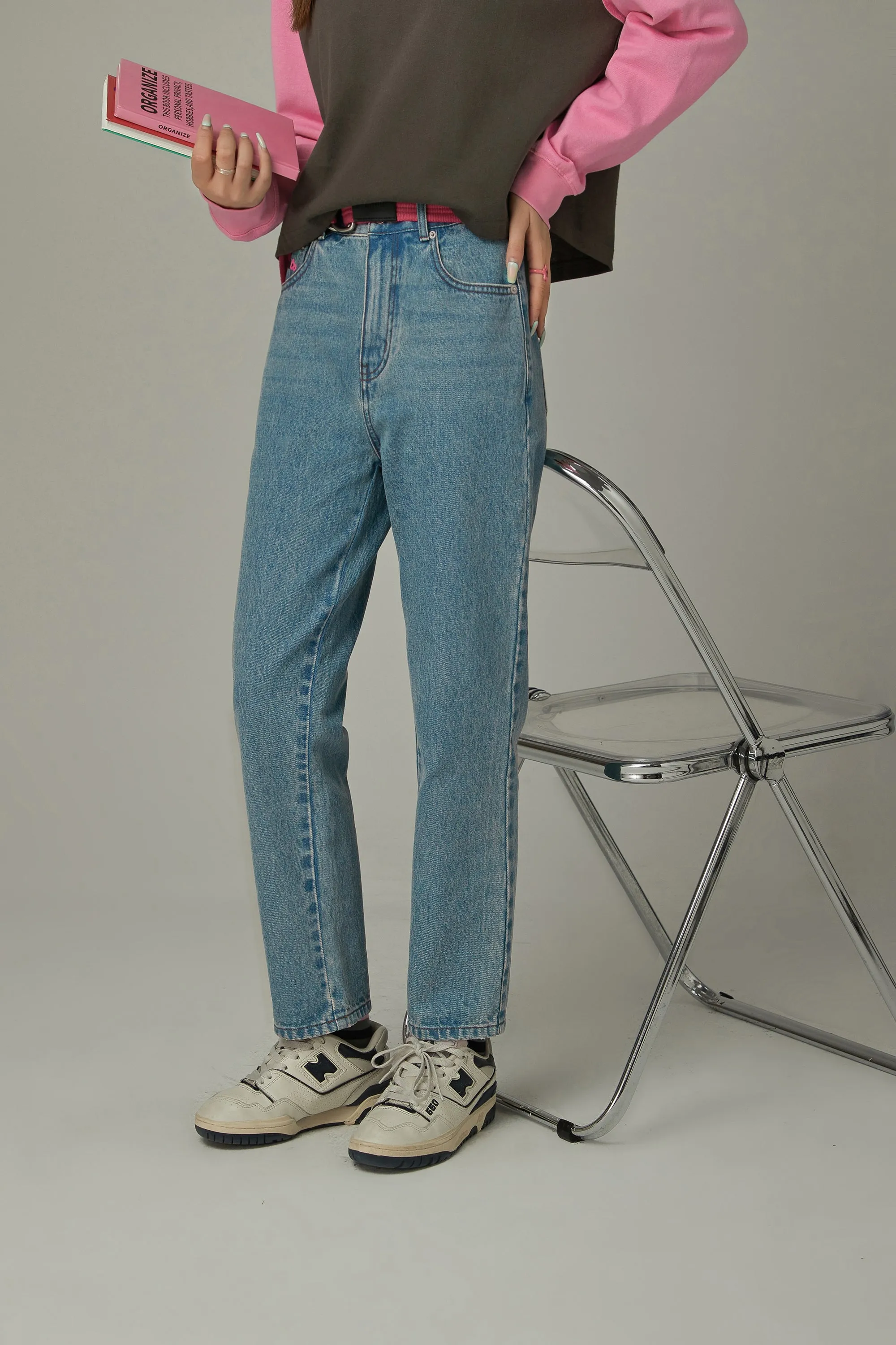 Logo Embroidered Denim Jeans