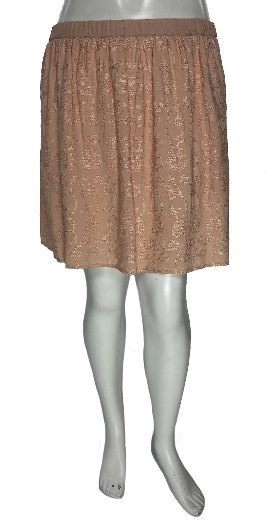 Lucky Brand Women's Mini A Line Embroidered Skirt Blush Pink Size Large