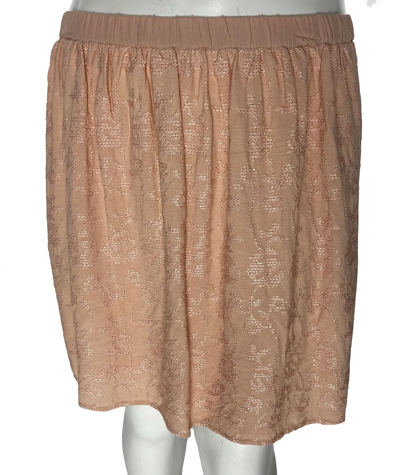 Lucky Brand Women's Mini A Line Embroidered Skirt Blush Pink Size Large