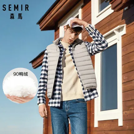 Men Packable Puffer Vest With Stand-up Collar Men Padded Vest Lightweight Down Vest for Men Zip-up Vest Winter Clothes