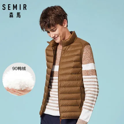 Men Packable Puffer Vest With Stand-up Collar Men Padded Vest Lightweight Down Vest for Men Zip-up Vest Winter Clothes