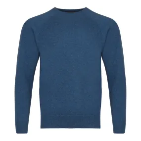 Men's Cashmere Crew Neck in Denim Blue