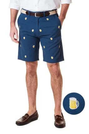 Men's Embroidered Short Beer  Mug on navy