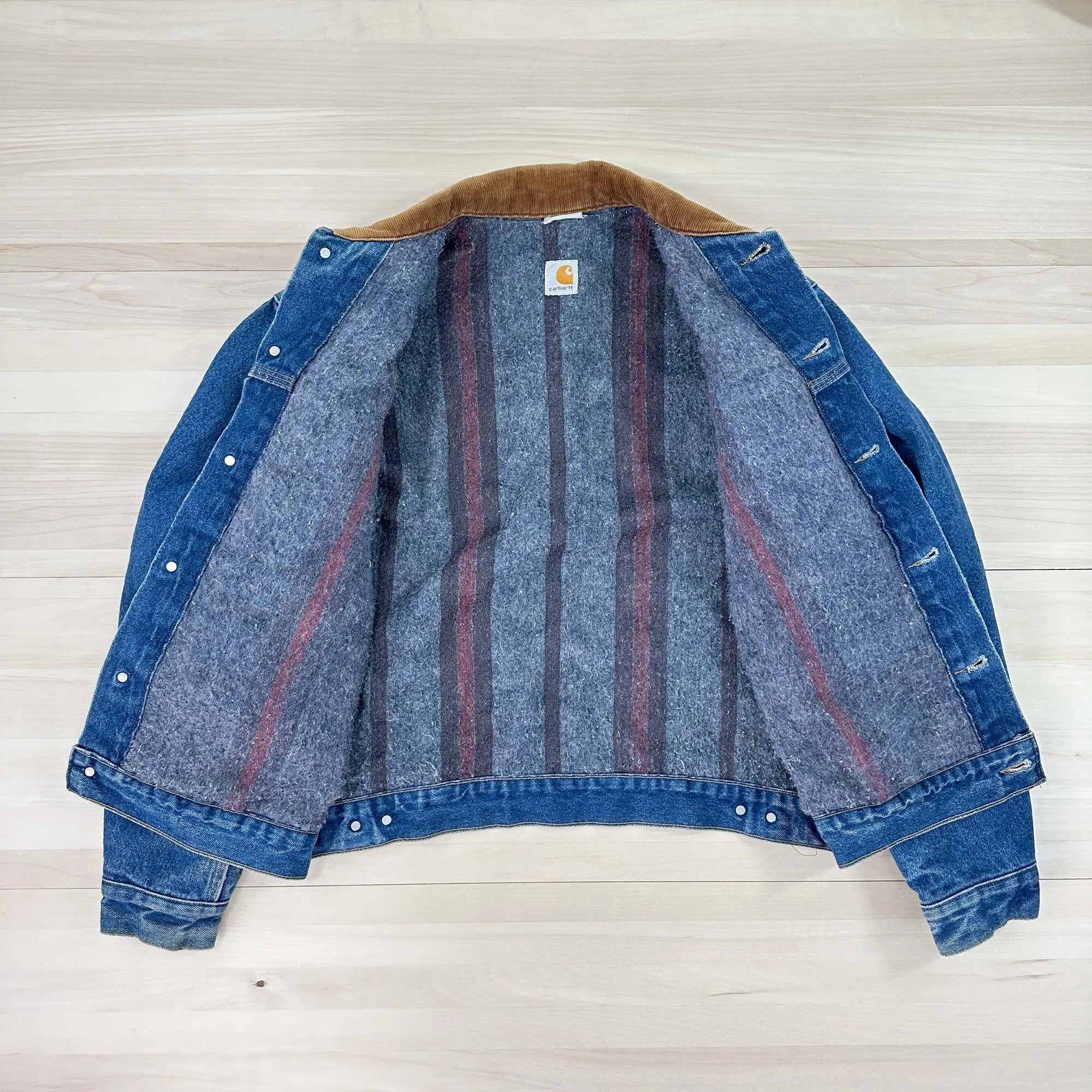 Men's Vintage Carhartt Trucker Jean Jacket From 1989 100 Year Anniversary -S/M