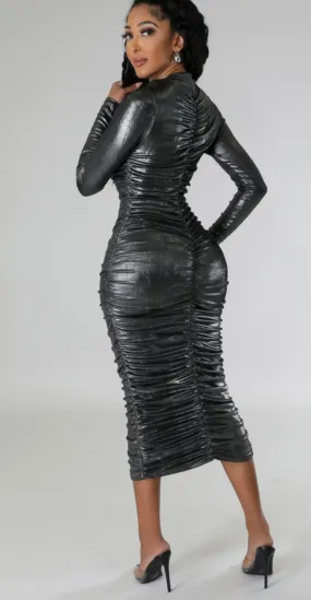 Metallic Ruched BodyCon