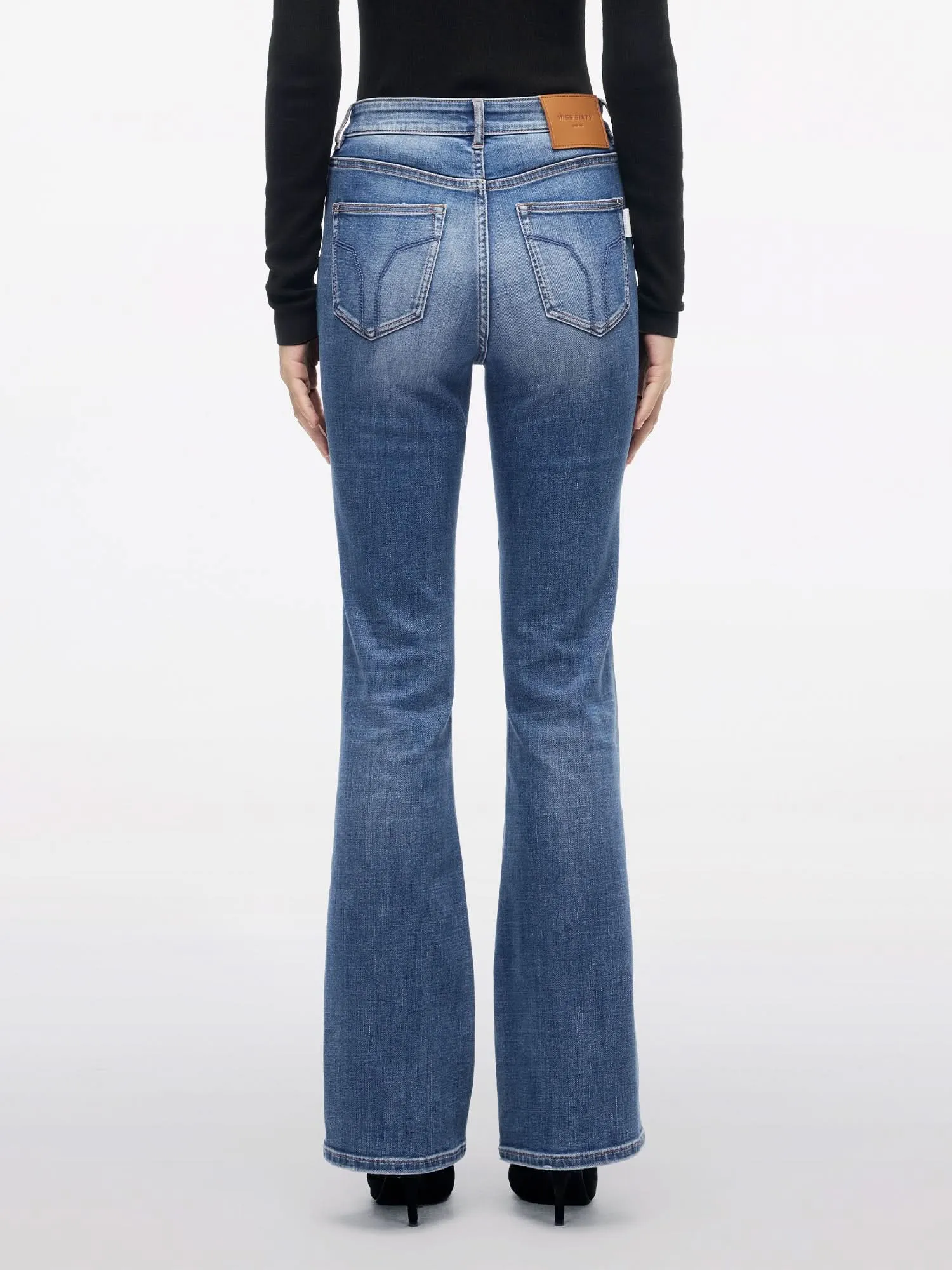 Mid-Waist Flared Jeans