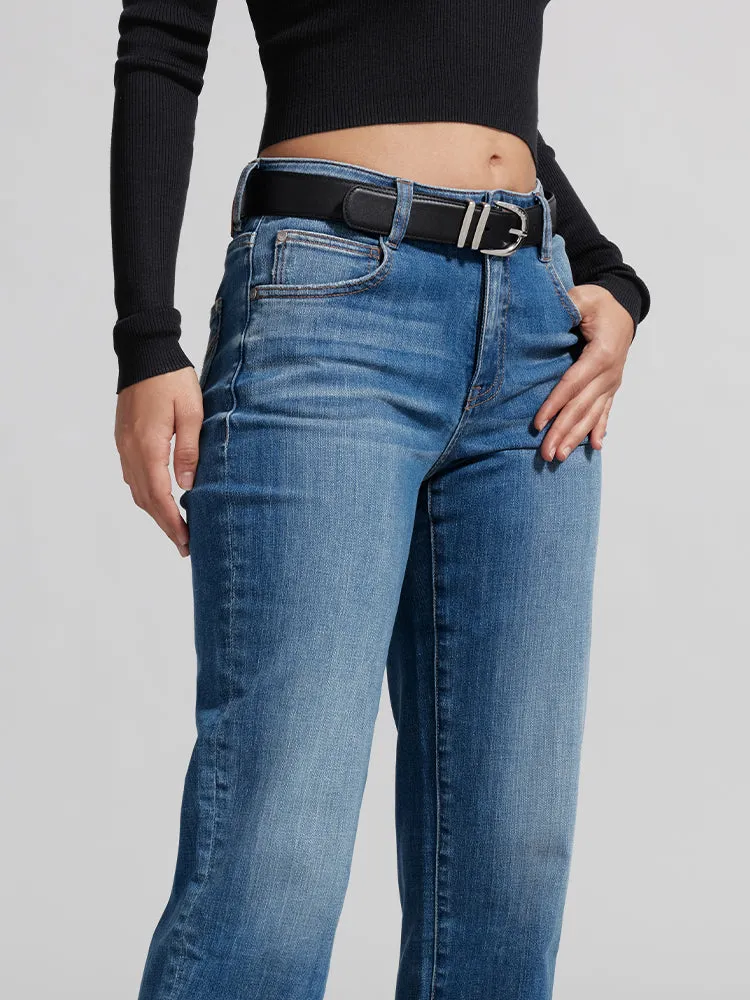 Navy Blue Straight Fit Jeans