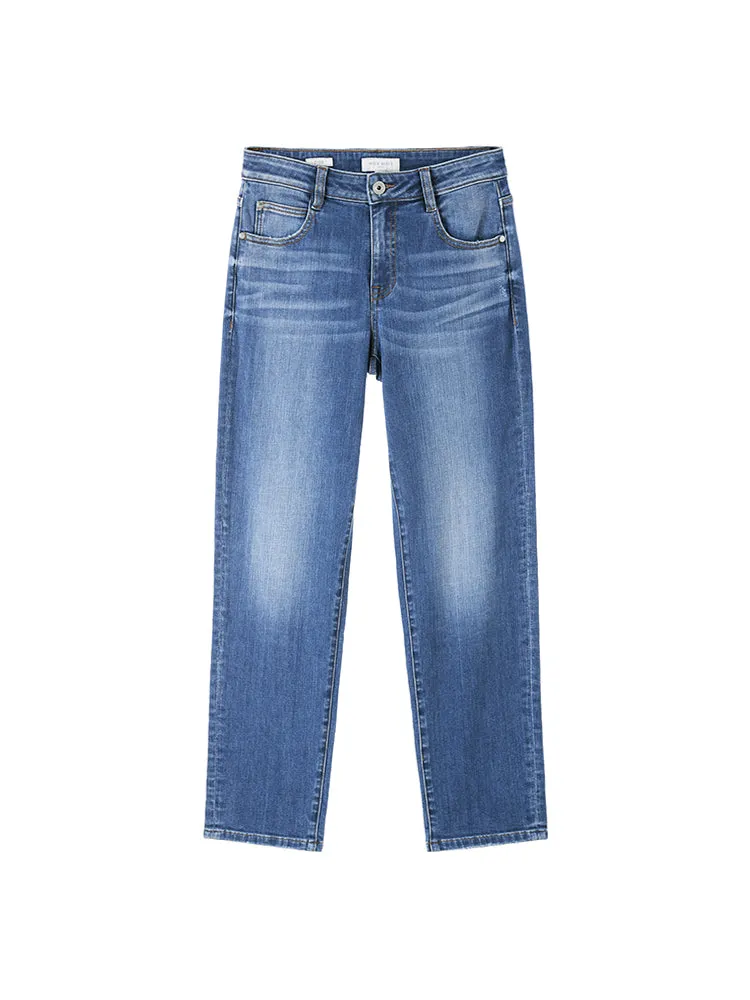 Navy Blue Straight Fit Jeans