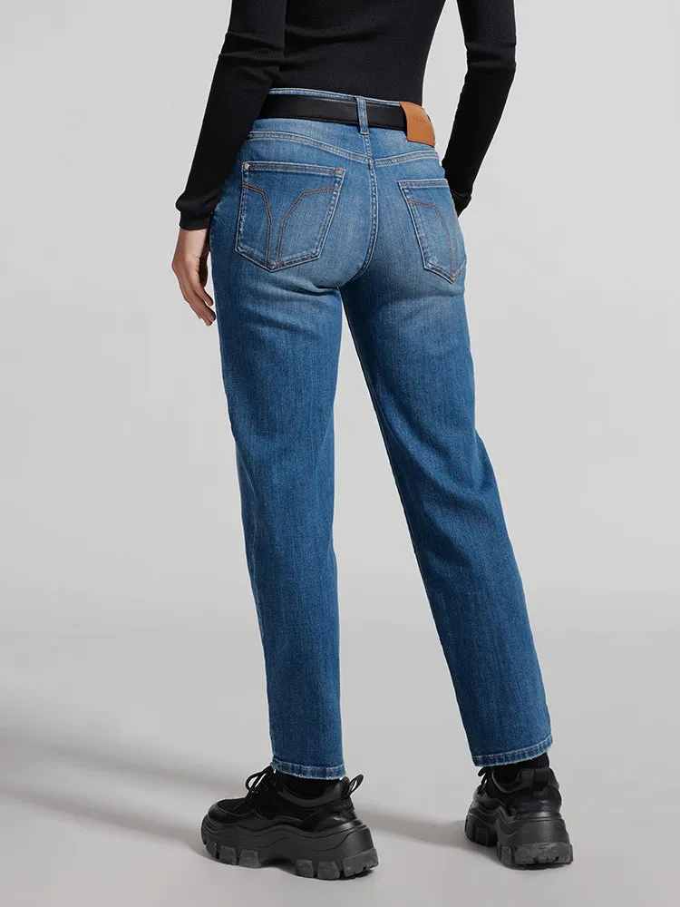 Navy Blue Straight Fit Jeans