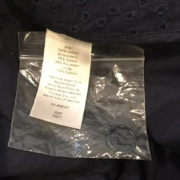 *NEW* TALBOTS Navy Blue Embroidered Cotton Shorts Size 4