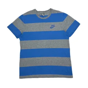 NIKE Classic Mini Logo Spellout Graphic Colour Block Striped T-Shirt