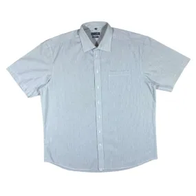 PAUL SMITH Classic Essential Blue White Micro Striped Short Sleeve Cotton Shirt