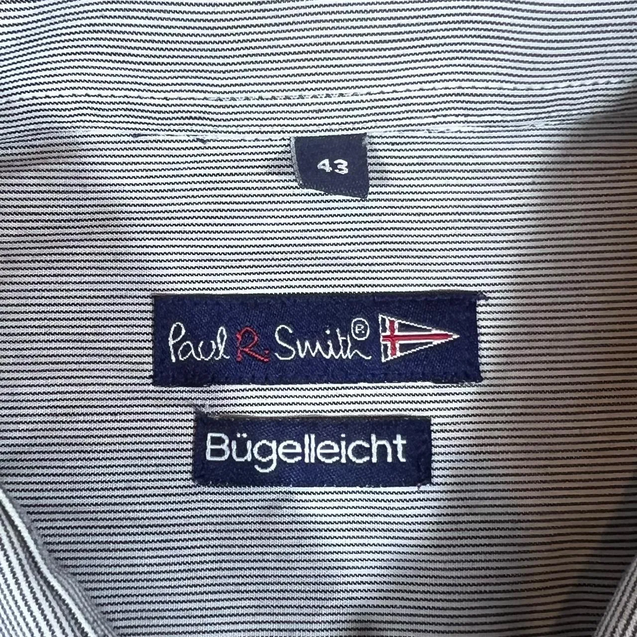PAUL SMITH Classic Essential Blue White Micro Striped Short Sleeve Cotton Shirt