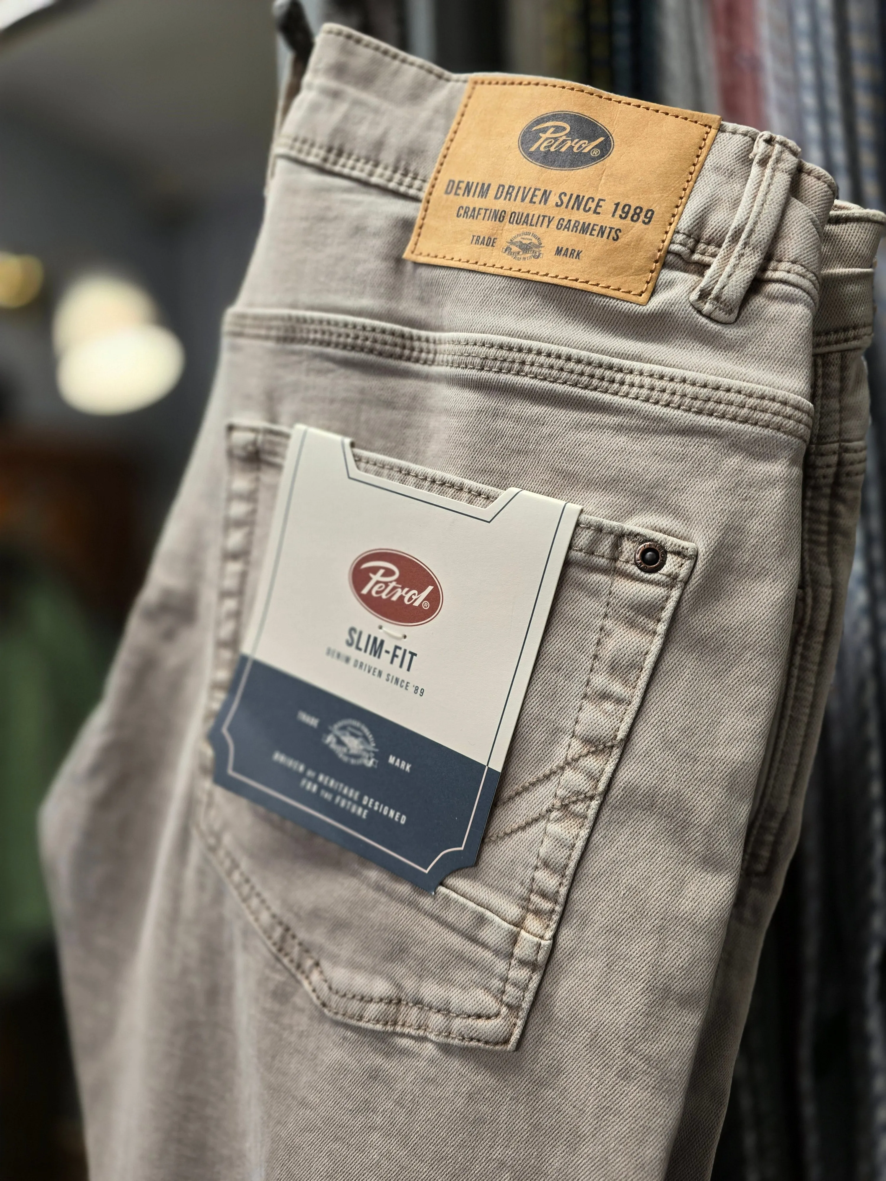 Petrol Light Tan Slim Jeans