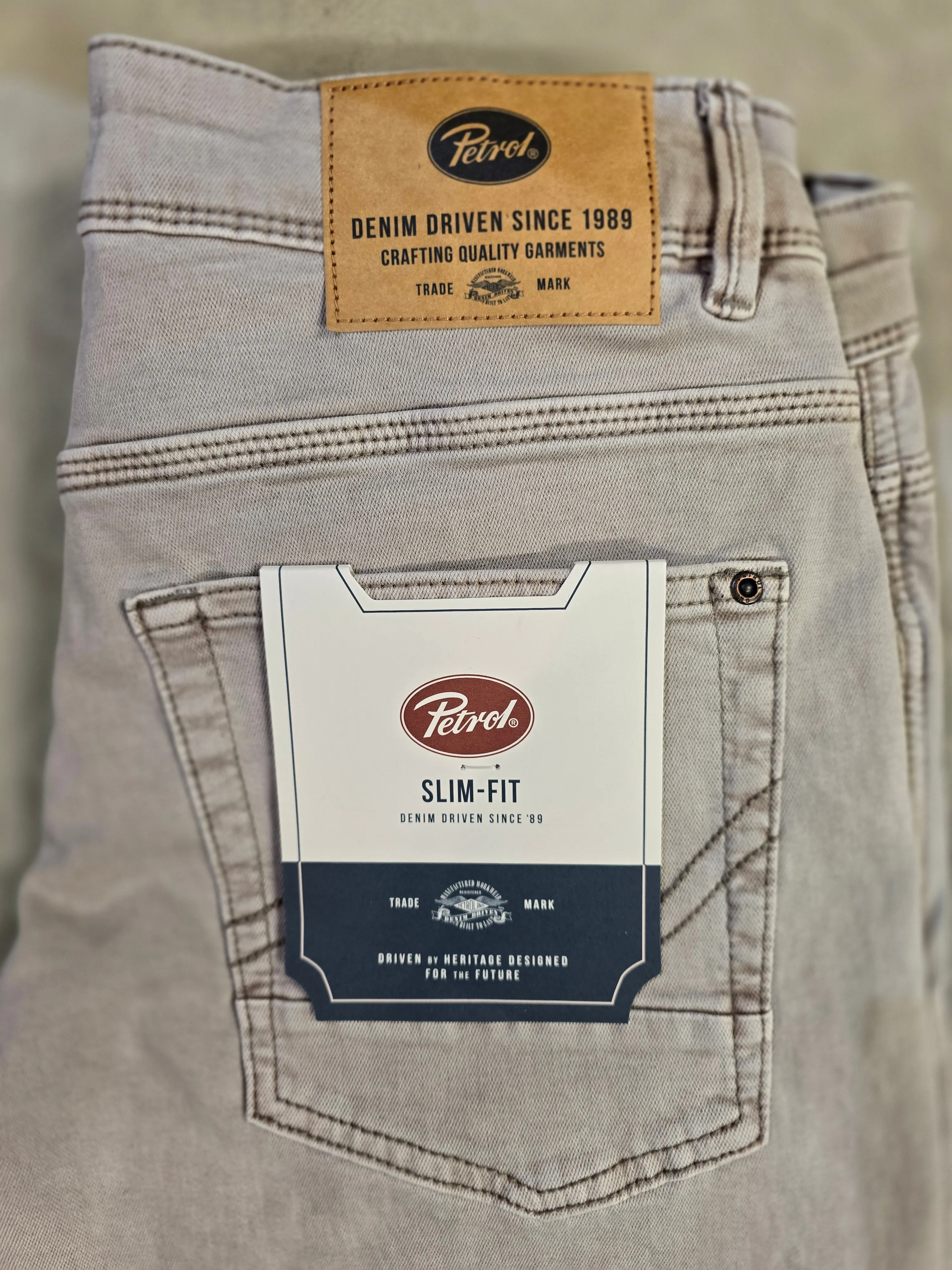 Petrol Light Tan Slim Jeans