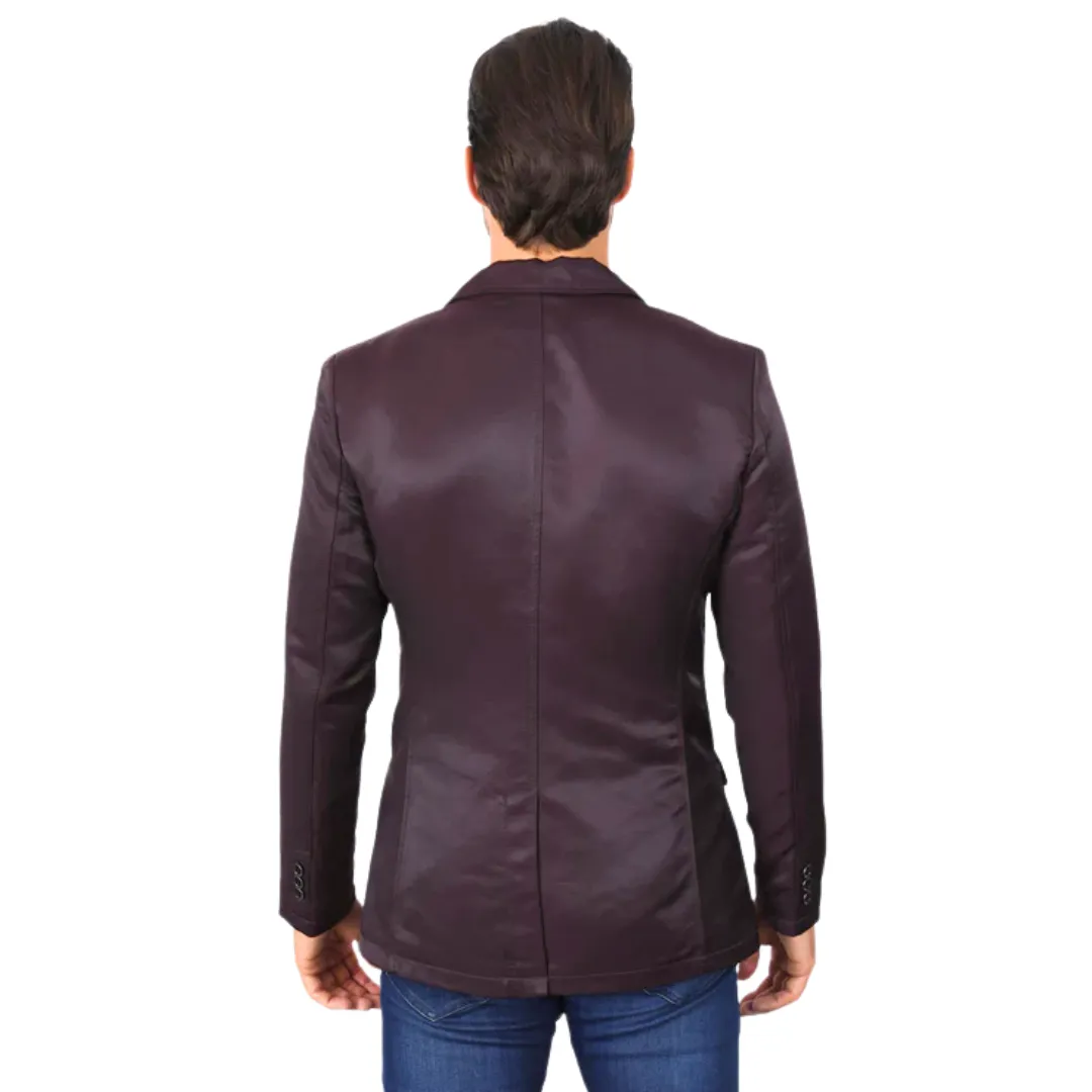Platini Men's Double Button Plum Blazer