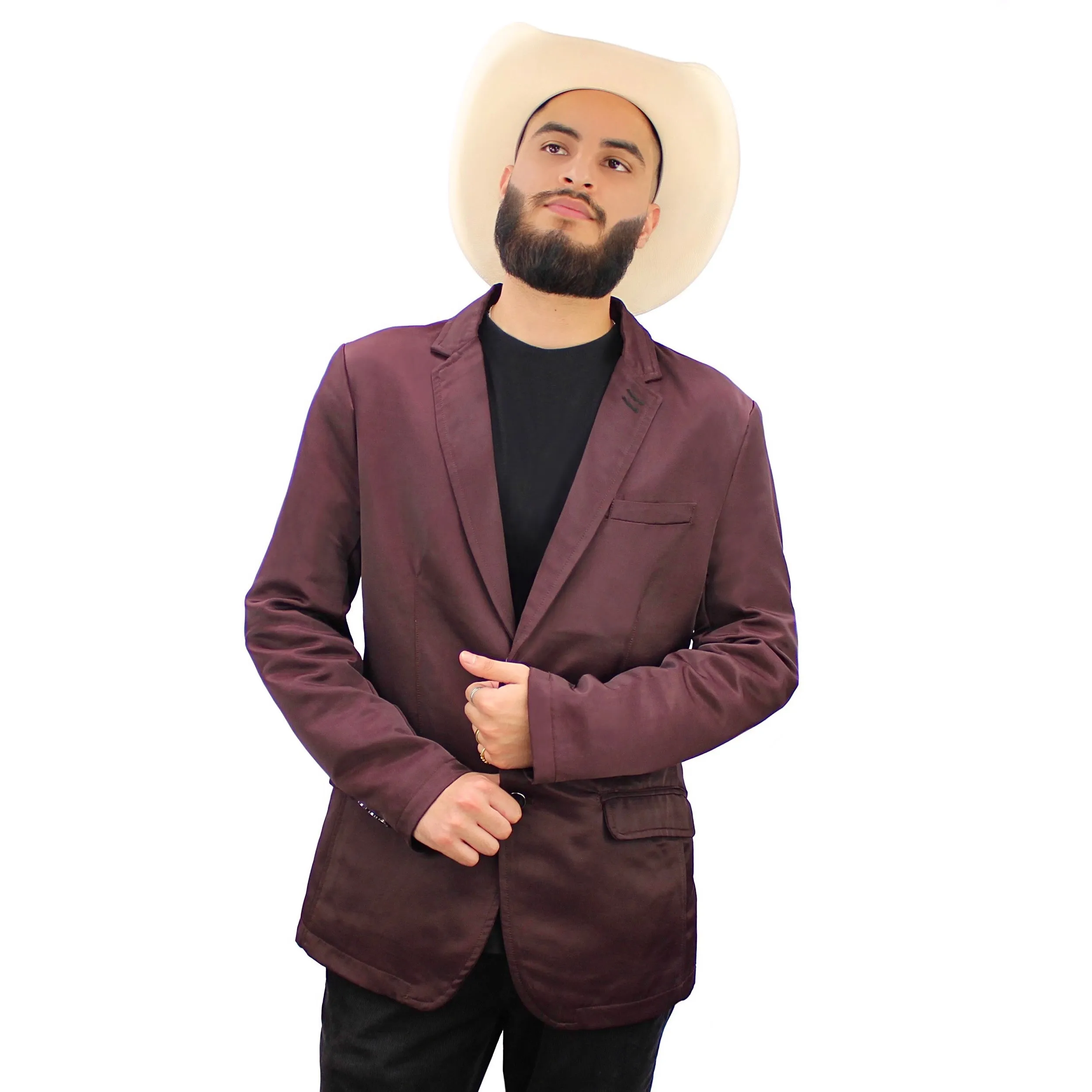 Platini Men's Double Button Plum Blazer